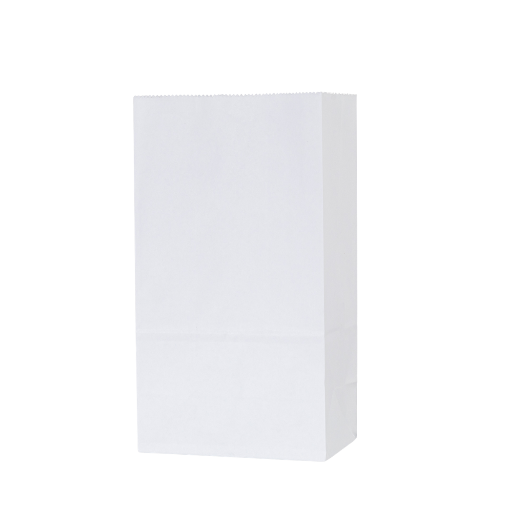 50 witte blokbodem papieren kraft zakjes 9x6x18 cm duurzaam en milieuvriendelijk verpakkingszakje