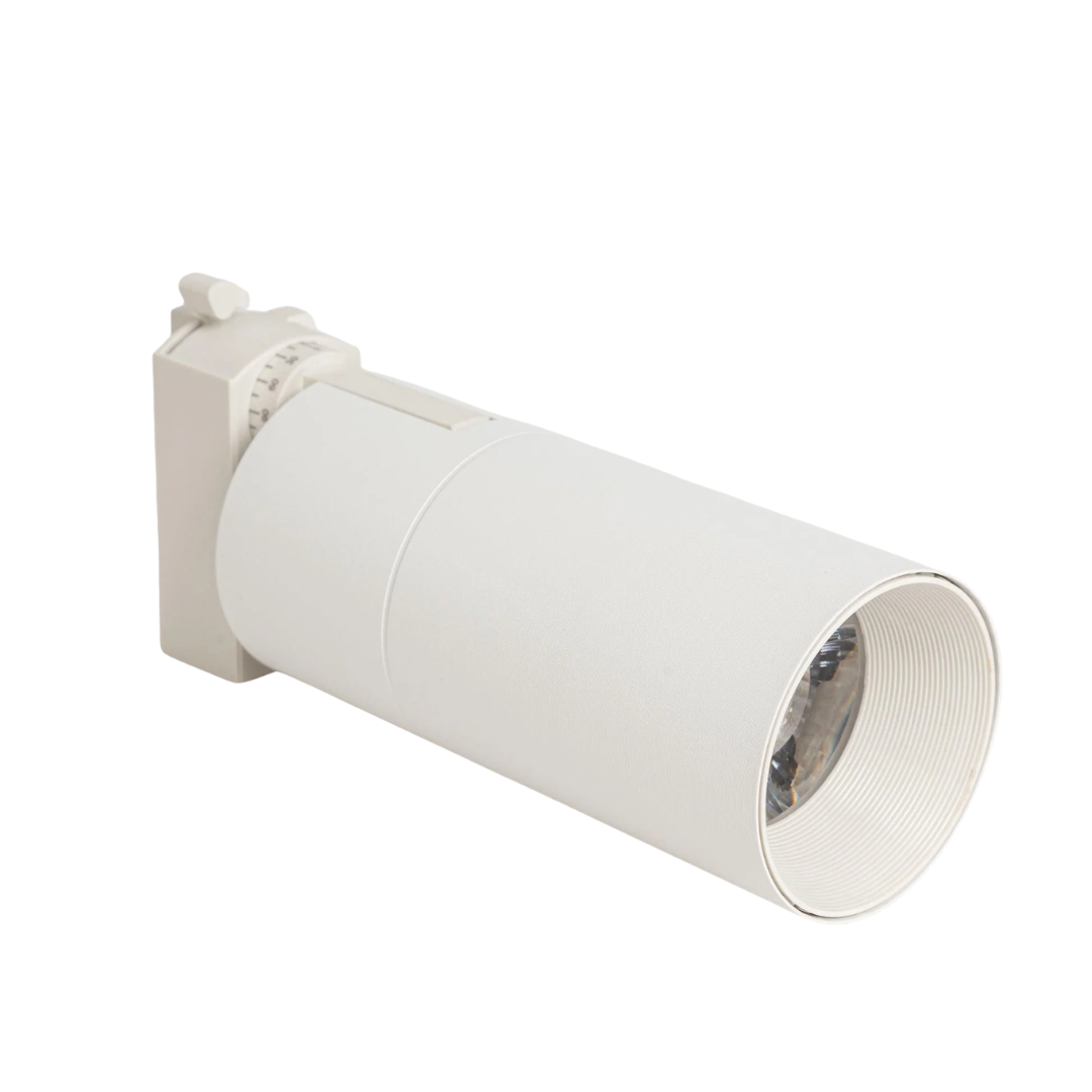 LED Railverlichting - Track Spot - 24W - Rond - Natuurlijk Wit 6000K - Wit - Aluminium