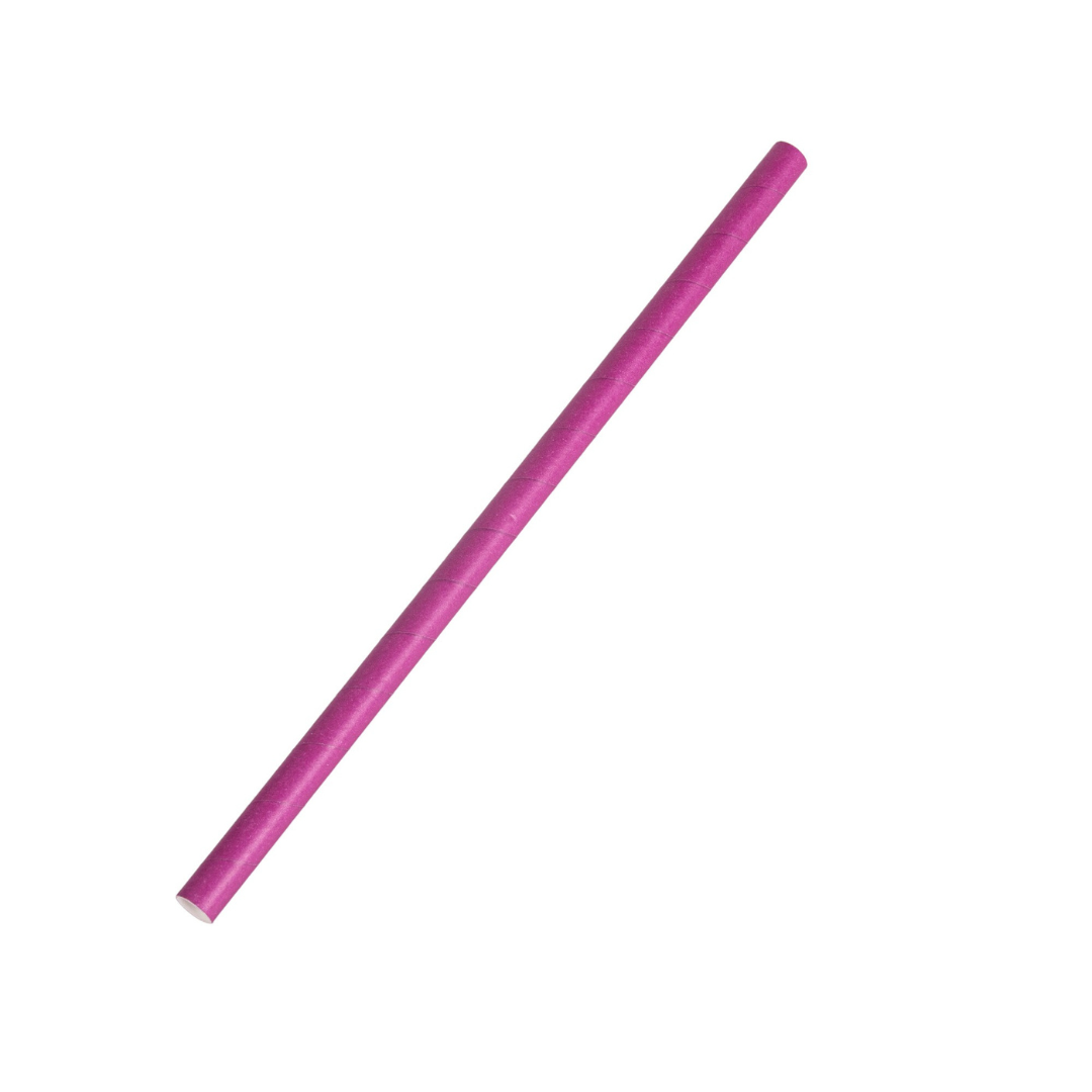 100x BIO Papieren milkshake rietjes 10mm x 240mm Mix Velle Kleuren