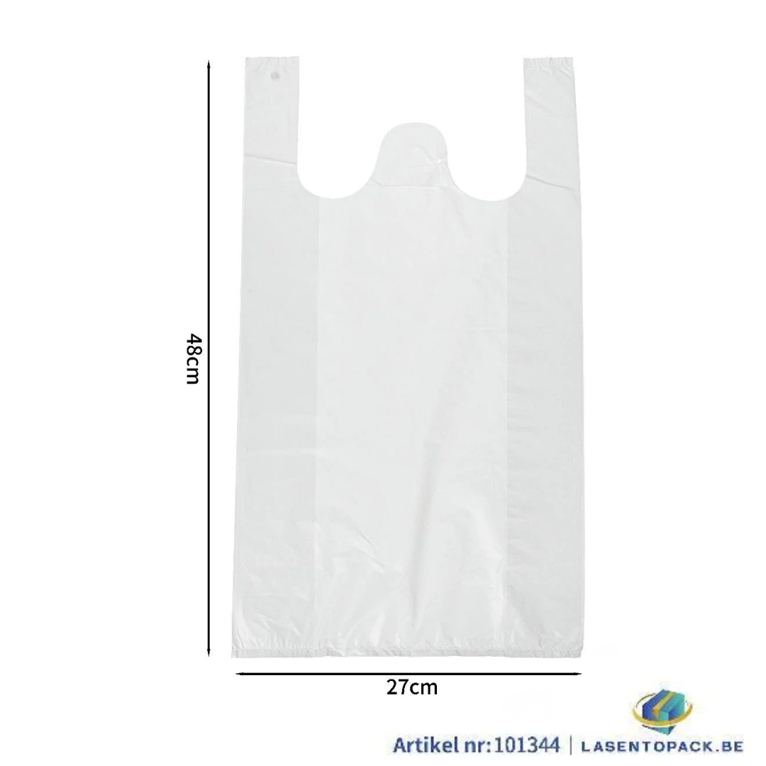 500x Hemddraagtas - 27cm x 48cm - Wit