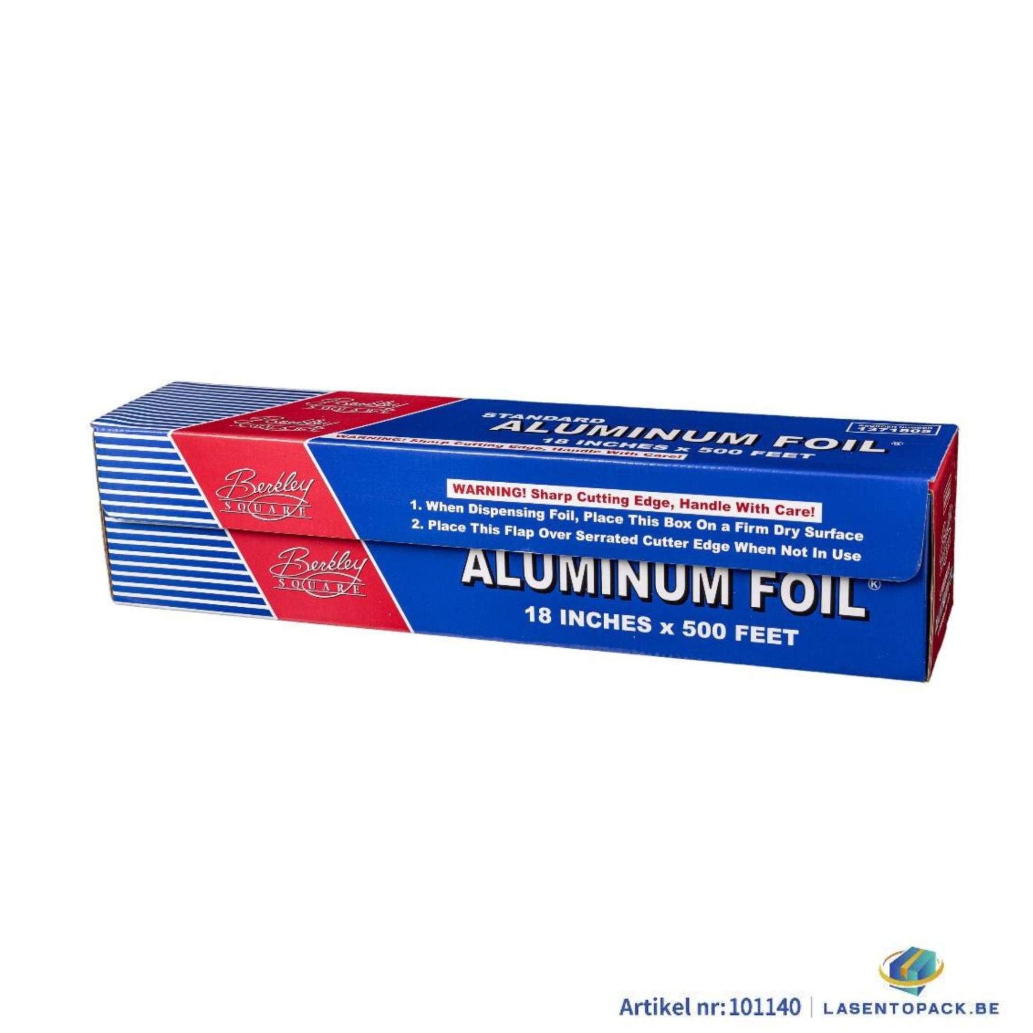 Rol aluminiumfolie 45 cm breed, 150 meter lang, dikte 14 µm met scherpe snijkant voor keuken- en voedselverpakking gebruik