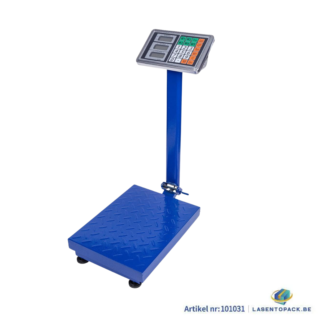 Platformweegschaal met 150 kg capaciteit en helder LED-display op stevig 50x40 cm weegplatform