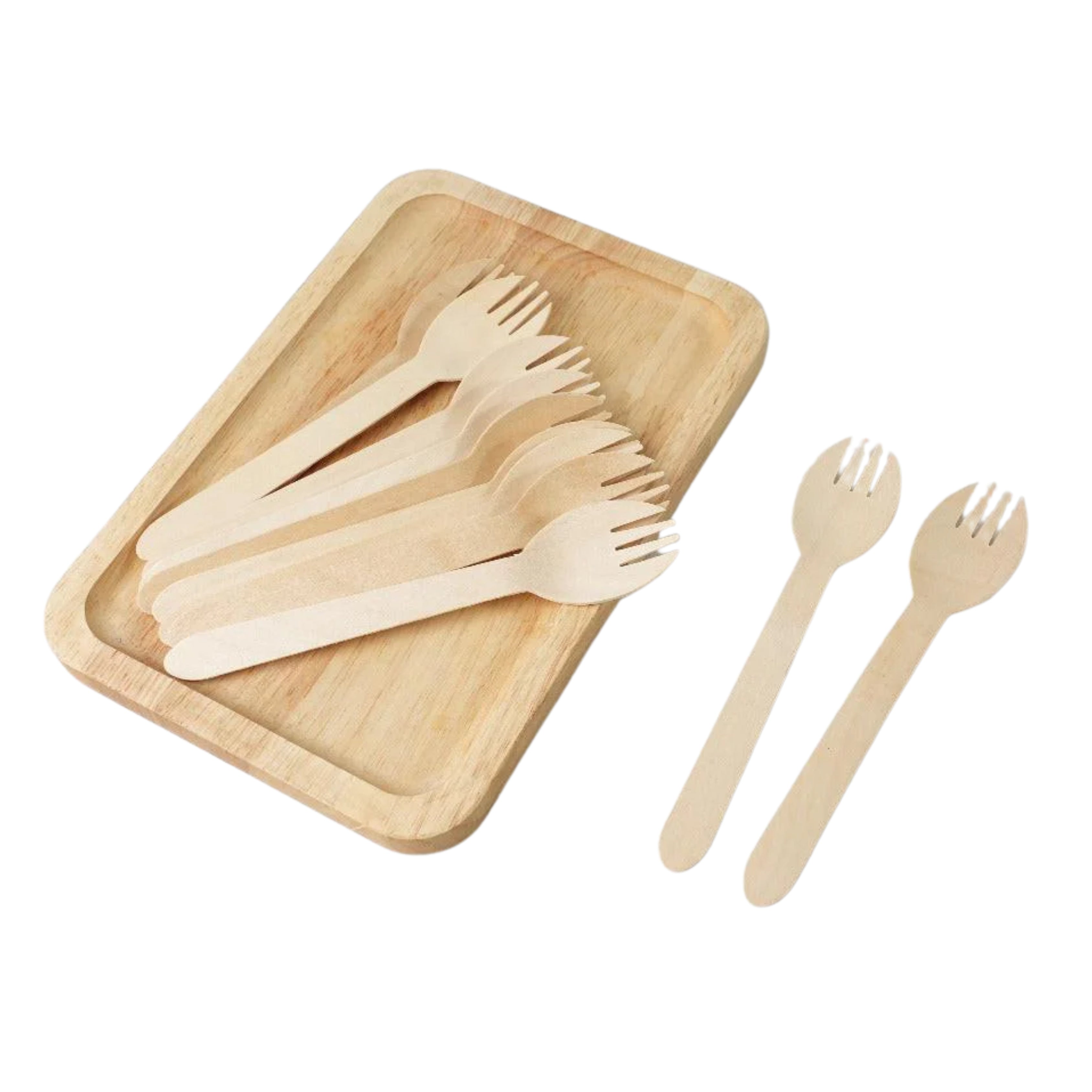 1000x Houten lepelvork 160mm 100% FSC Biologisch