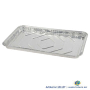 Set of 50 ovenproof aluminium trays 410x260x25 mm with 1700 ml capacity for baking and serving