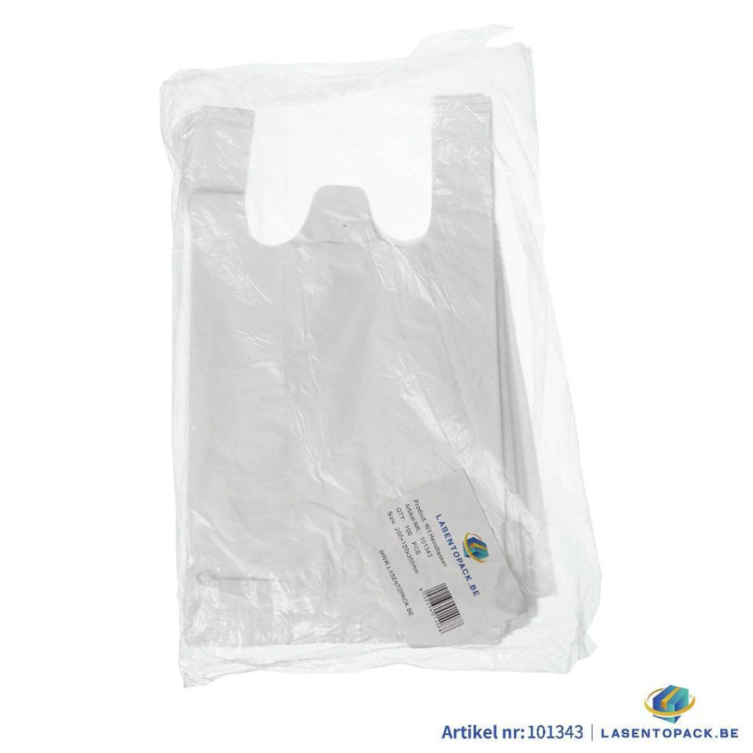 500x T-shirt carry bag - 20cm x 35cm - White