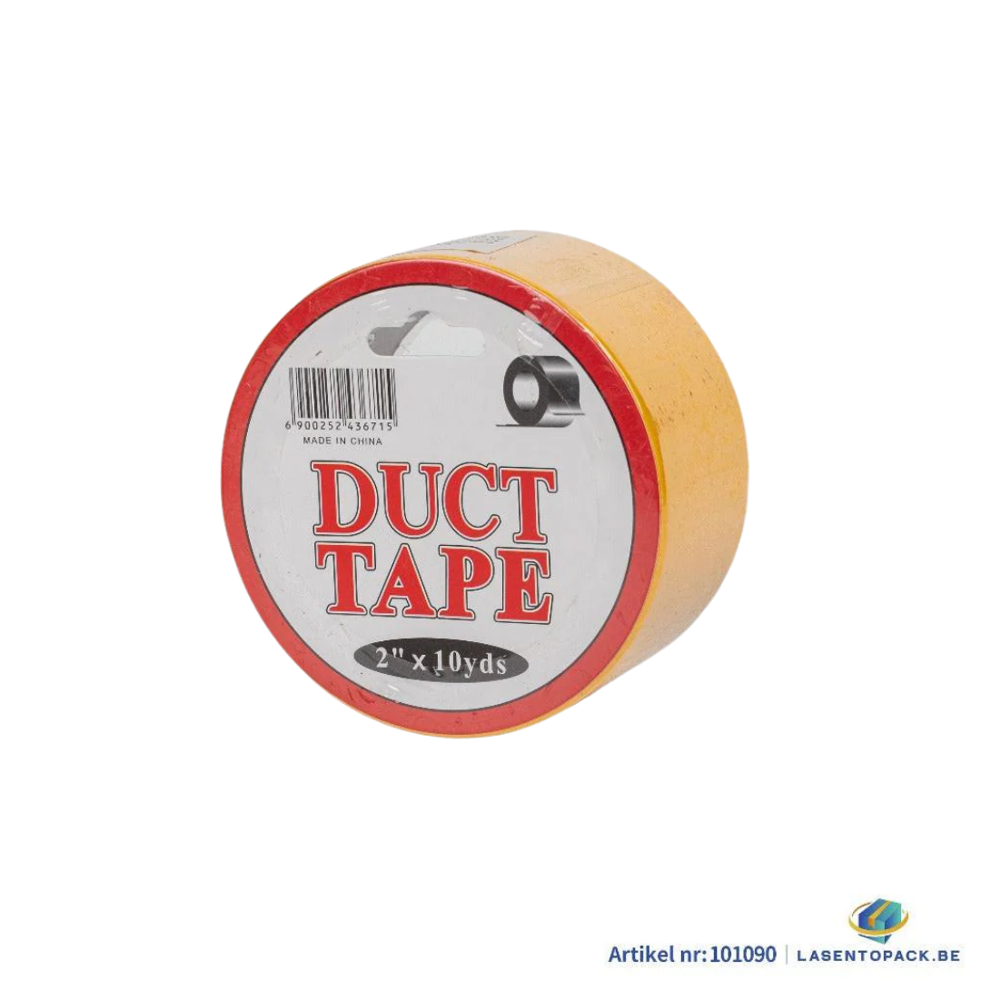 Set of 6 yellow duct tape rolls, 2 inch by 10 yards, durable gaffa tape for repairs and marking