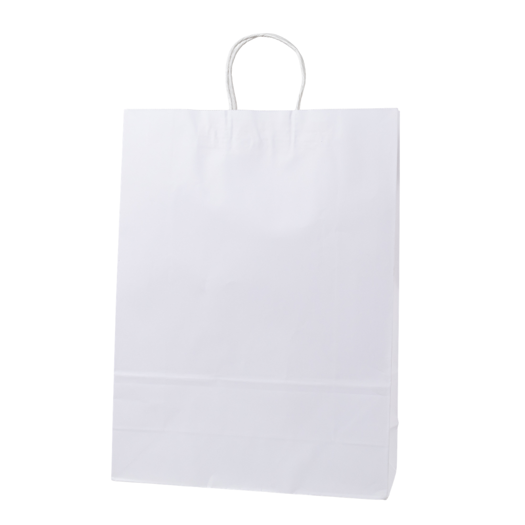 Witte papieren tas met gedraaid handvat, 31x42x12 cm, set van 12