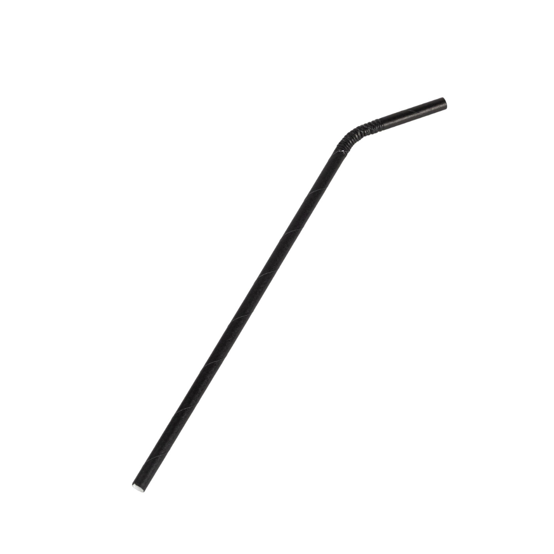 100x BIO Papieren Buigrietjes 6mm x 240mm Zwart Buigbaar