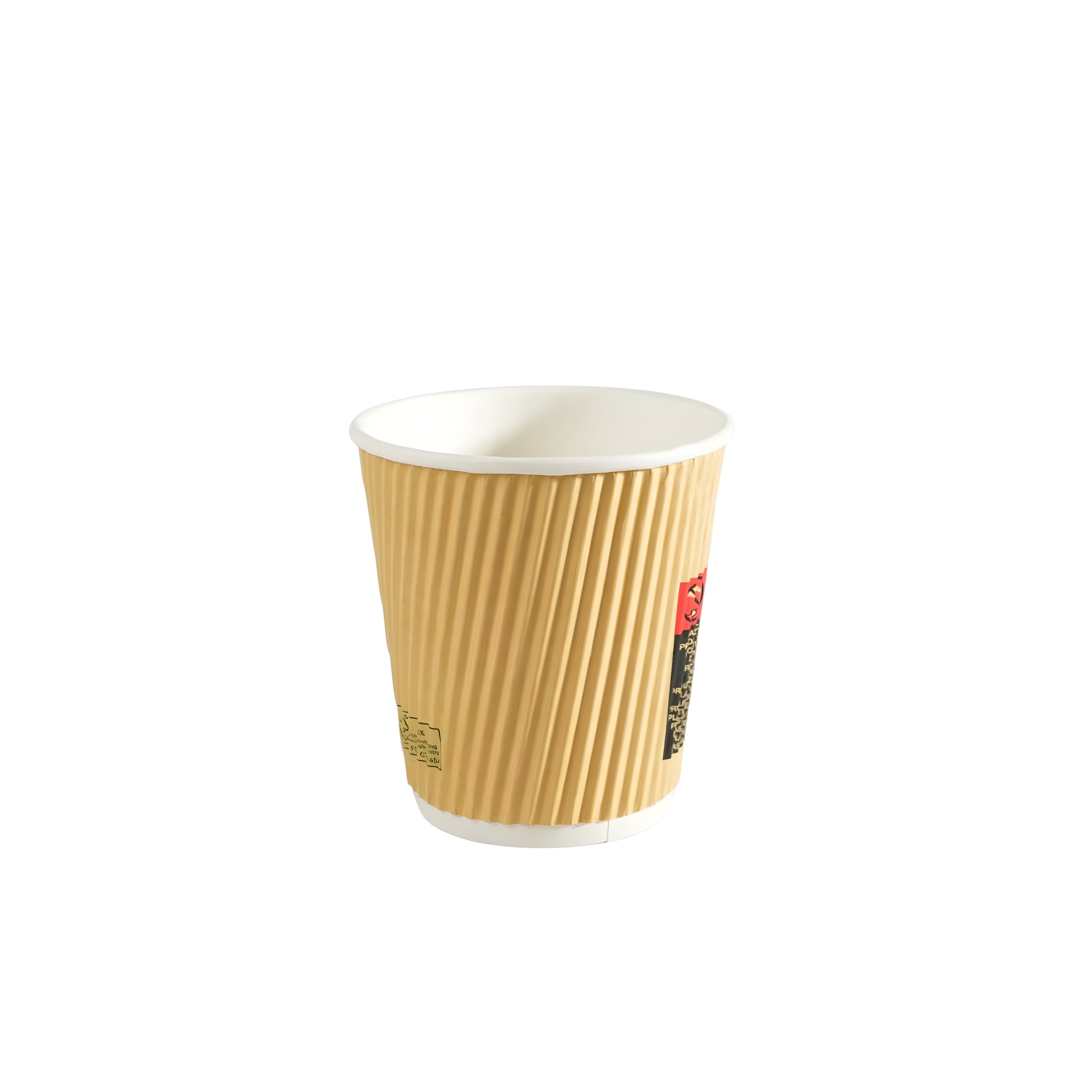 500x Koffiebeker dubbelwandig Ripple Wall 8oz 240ml bruin  Ø80mm