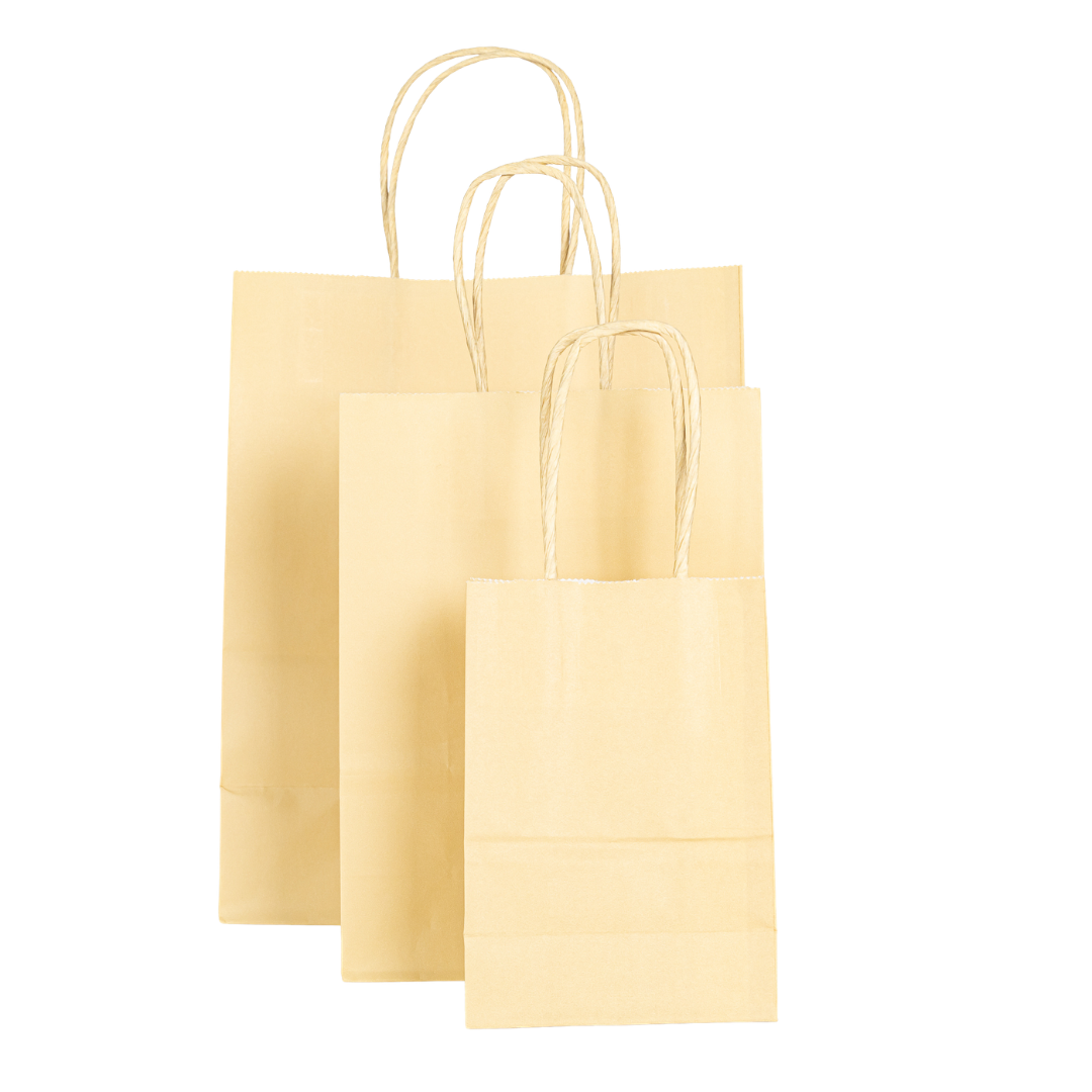 12x Papieren tas gedraaid handvat - 11cm x 15cm x 6cm - Goud