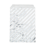 50 stuks gestreepte zilveren cadeaupapier zakjes 13x18 cm voor geschenkverpakking