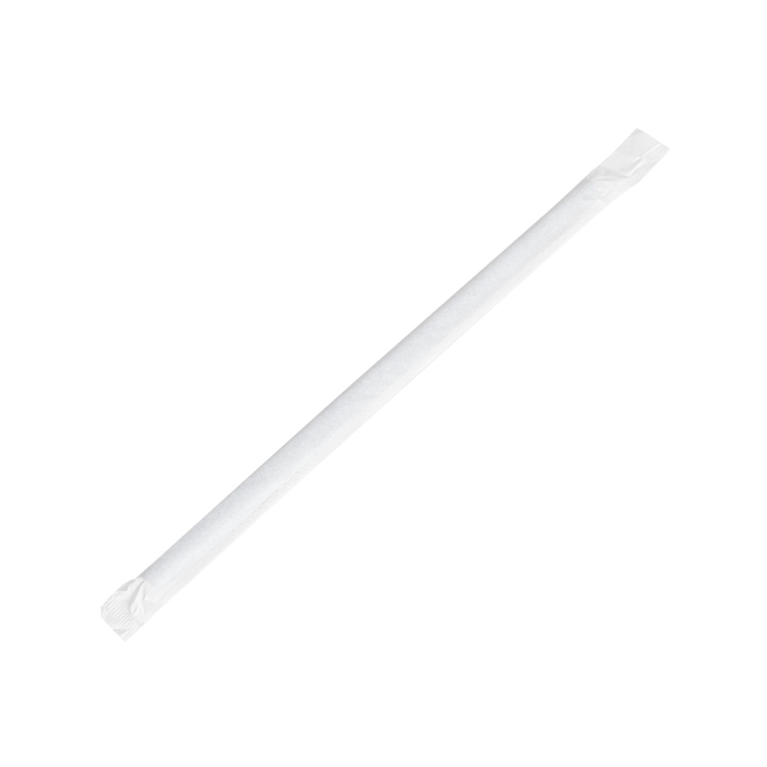 100x BIO Papieren rietjes 6mm x 197mm zwart Per stuk Verpakt!