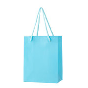 Set of 12 blue papieren koordtas 18x14x8cm with sturdy rope handles for eco-friendly gift packaging
