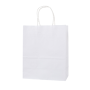 Witte papieren tas met gedraaid handvat, 12x15x6 cm, stevig en duurzaam kraftpapier