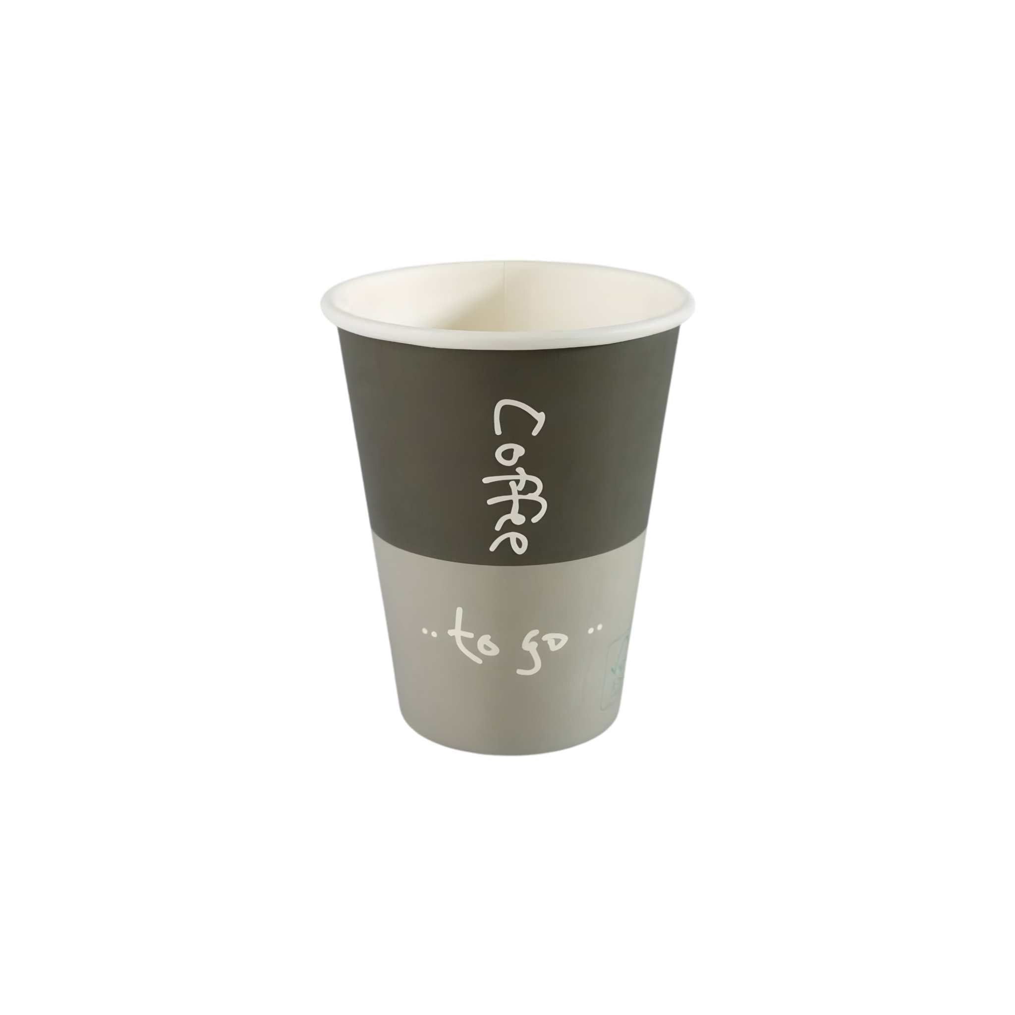 Stack of 1000 black and gray 350ml coffee to go cups with lids in cardboard box