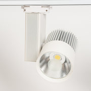 LED Railverlichting - Track Spot - 30W - Rond - Natuurlijk Wit 6000K - Wit - Aluminium