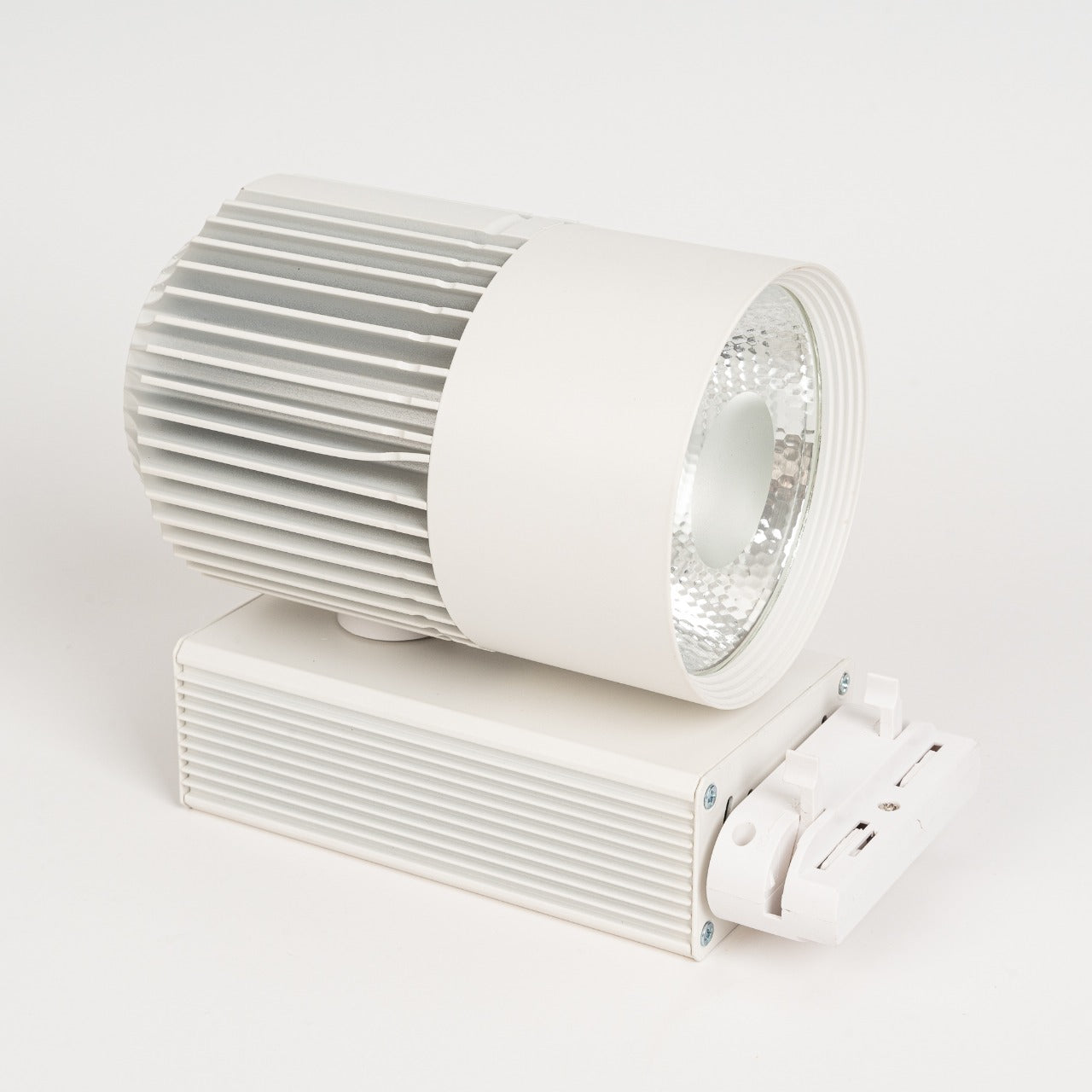 LED Track Lighting - Track Spot - 30W - Round - Natural White 6000K - White - Aluminum