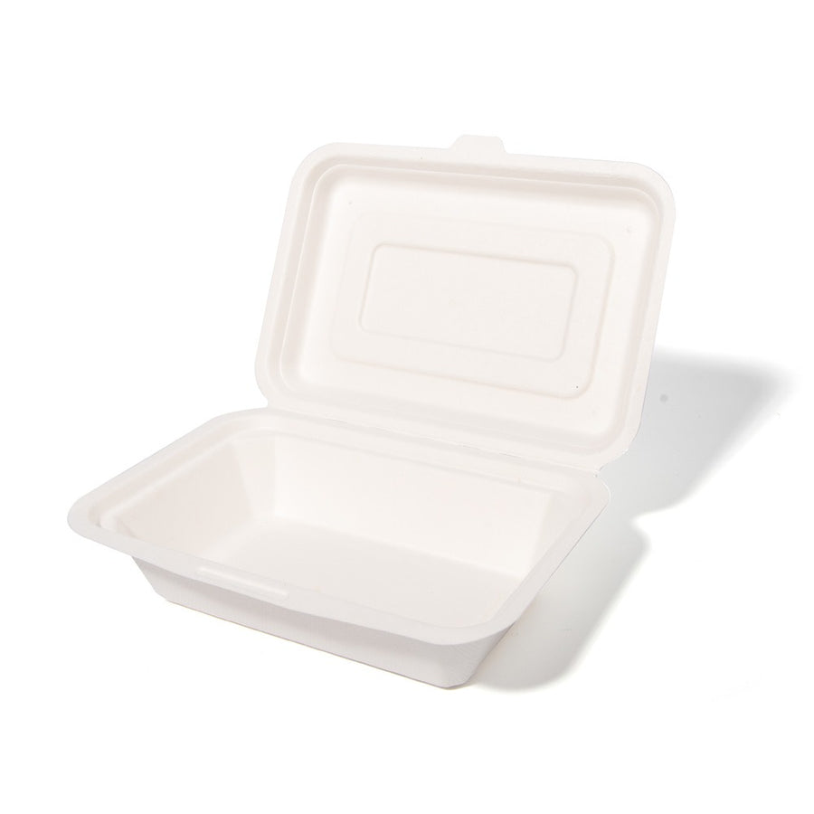 500x Menubox 1-vaks 600ML suikerriet BIO Bagasse (Menu box  sugarcane) 182mm X 136mm X 65mm