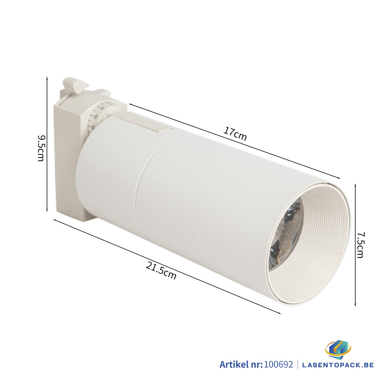 LED Track Lighting - Track Spot - 24W - Round - Natural White 6000K - White - Aluminum