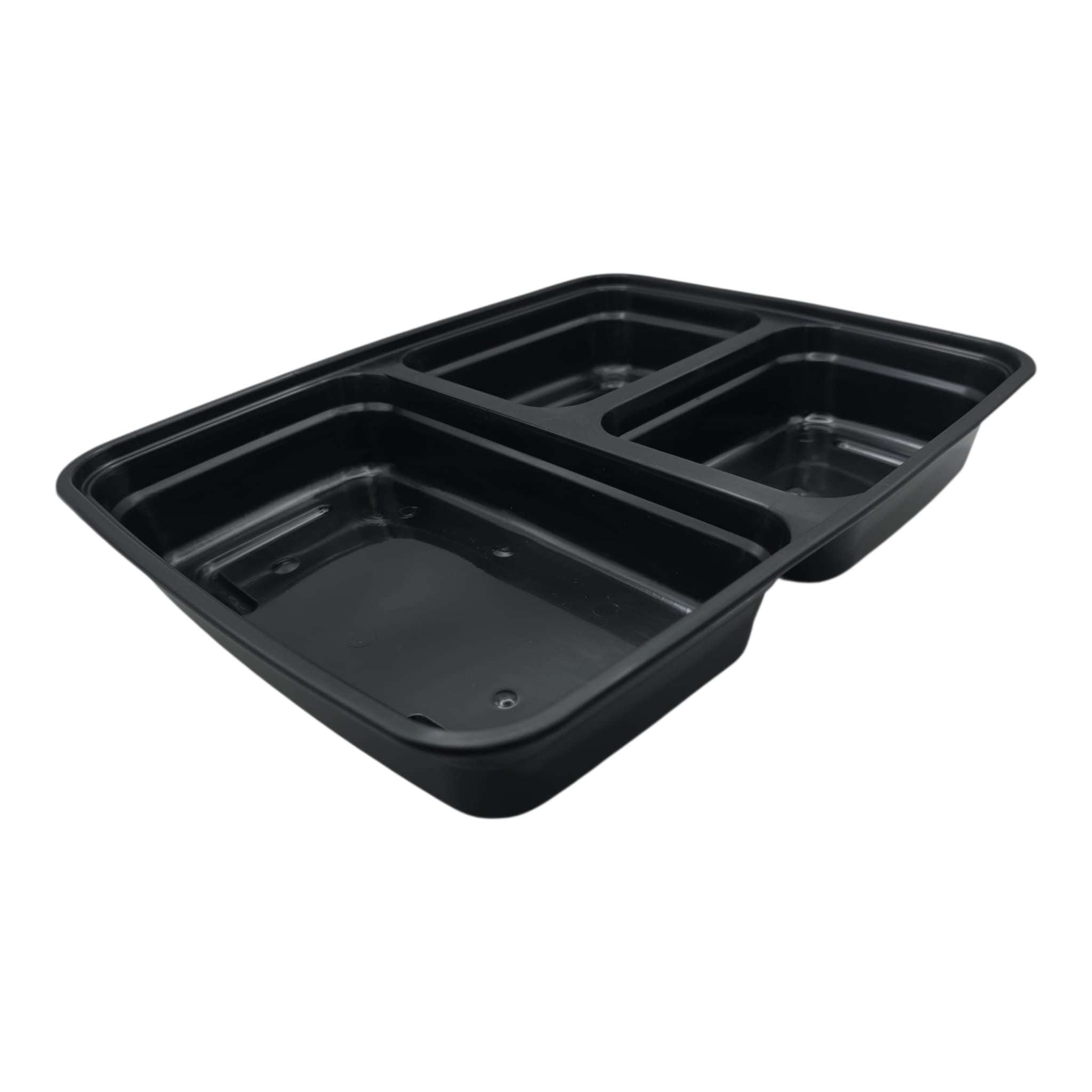 150x Meal container PP 1150ml (39 OZ) 3 compartments black including lid!