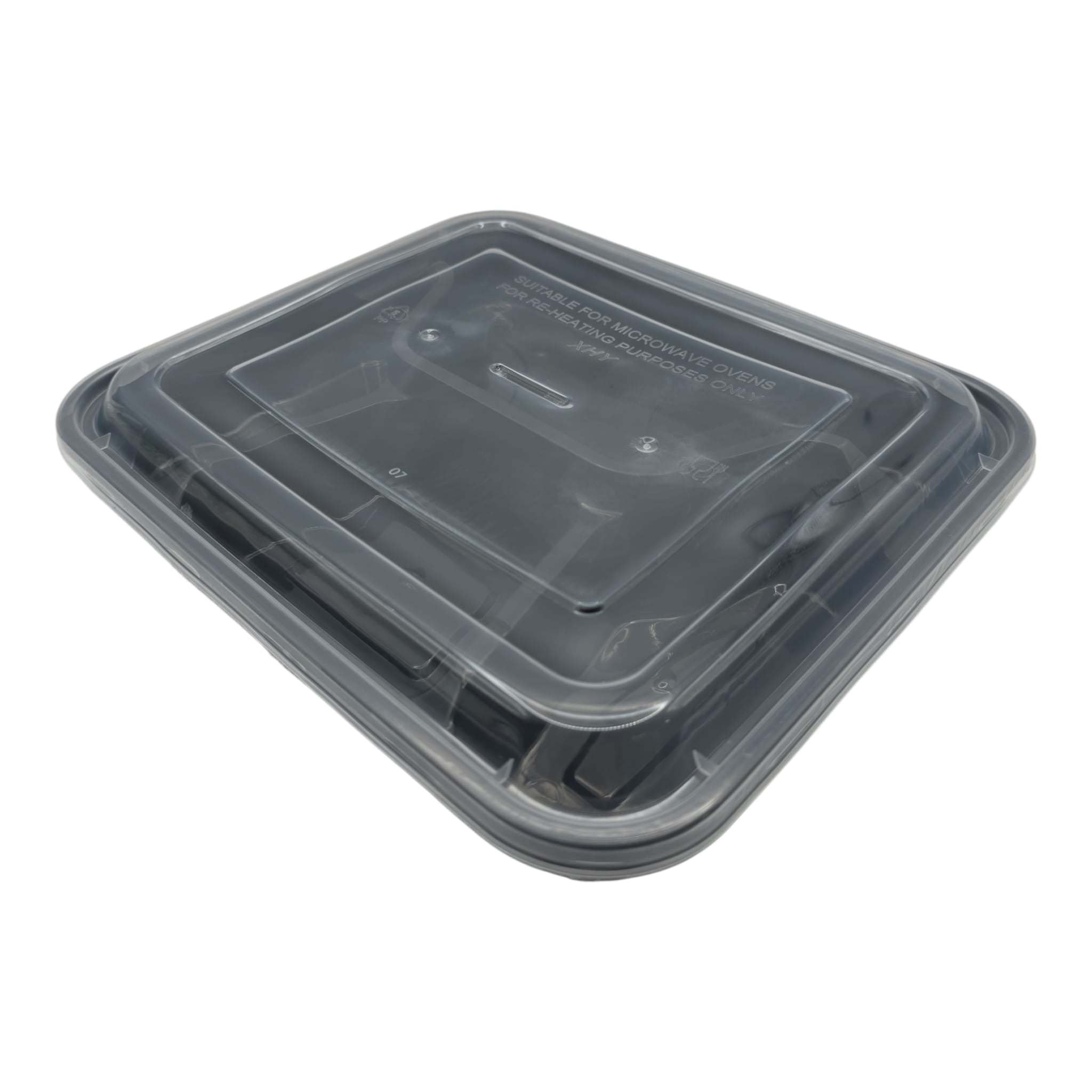 Stacked black 150x Maaltijdbak PP 1100ml meal prep containers with lids, microwave and dishwasher safe, durable polypropylene food storage trays