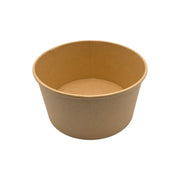 Kraft kartonnen salade en poke bowls bakje 1000 ml met PE-coating, lekvrij en geschikt voor warme en koude gerechten