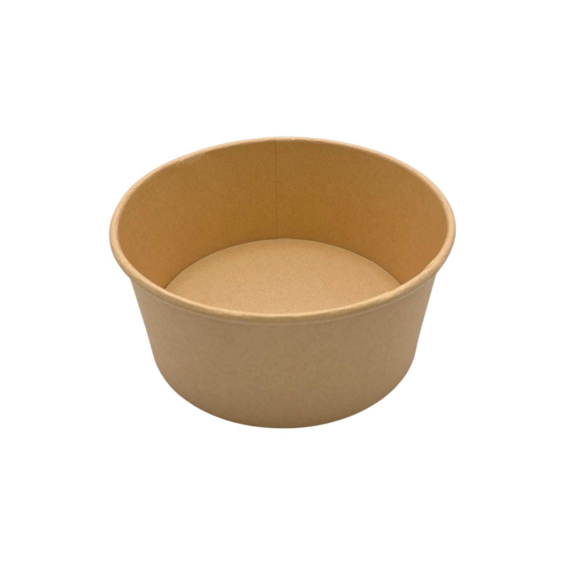 300x kraft Salade Poke Bowls containers 1200 ml with PE-coating, Ø165 mm, leak-proof, suitable for hot and cold food