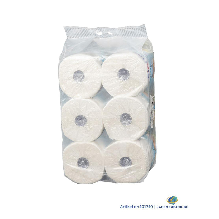 Handdoekrol - Poetsrol - Midi - 2laags - 6 rollen schoonmaak papier - hygiene papier