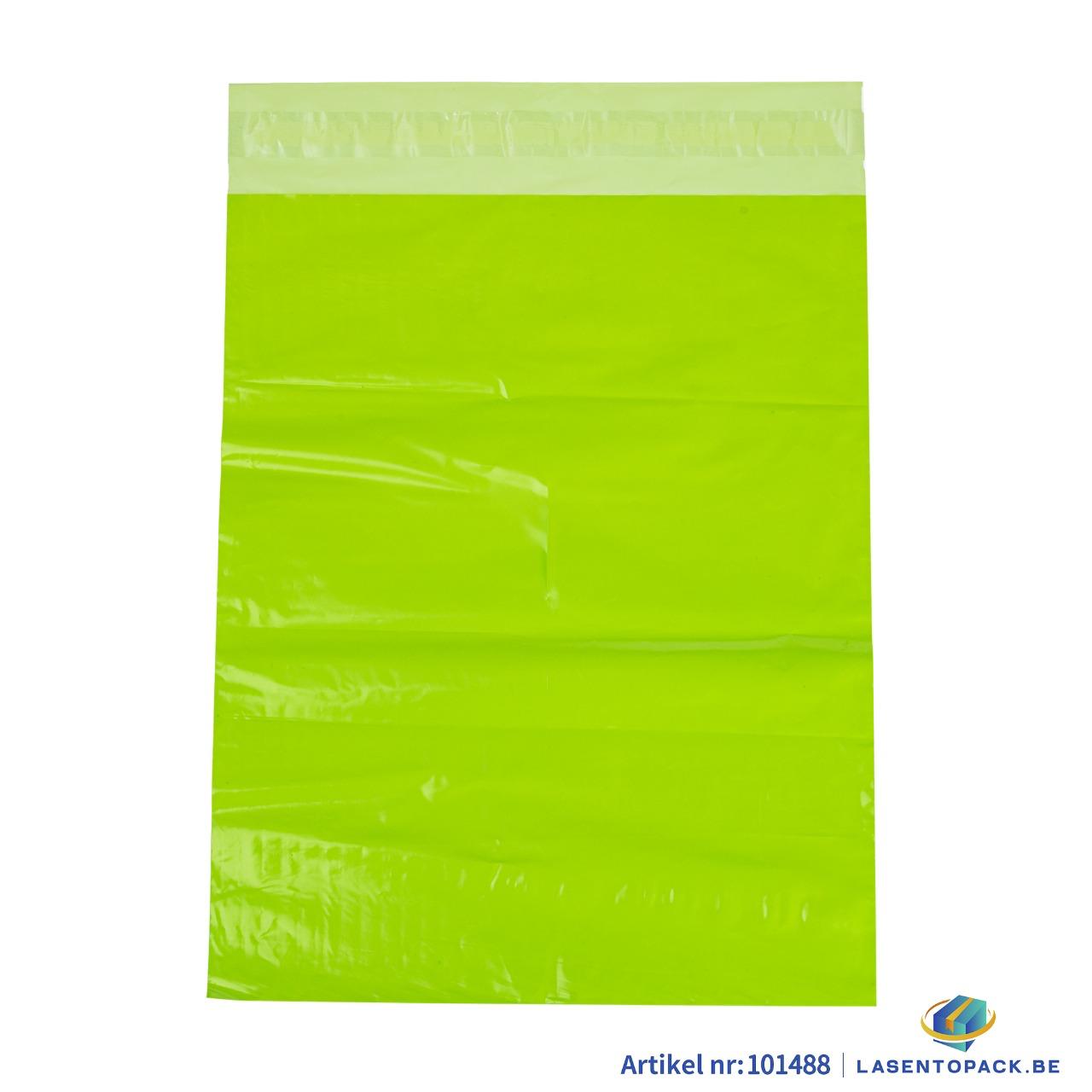 100x Coex verzendzak - 320mm x 450mm Kleur appelgroen