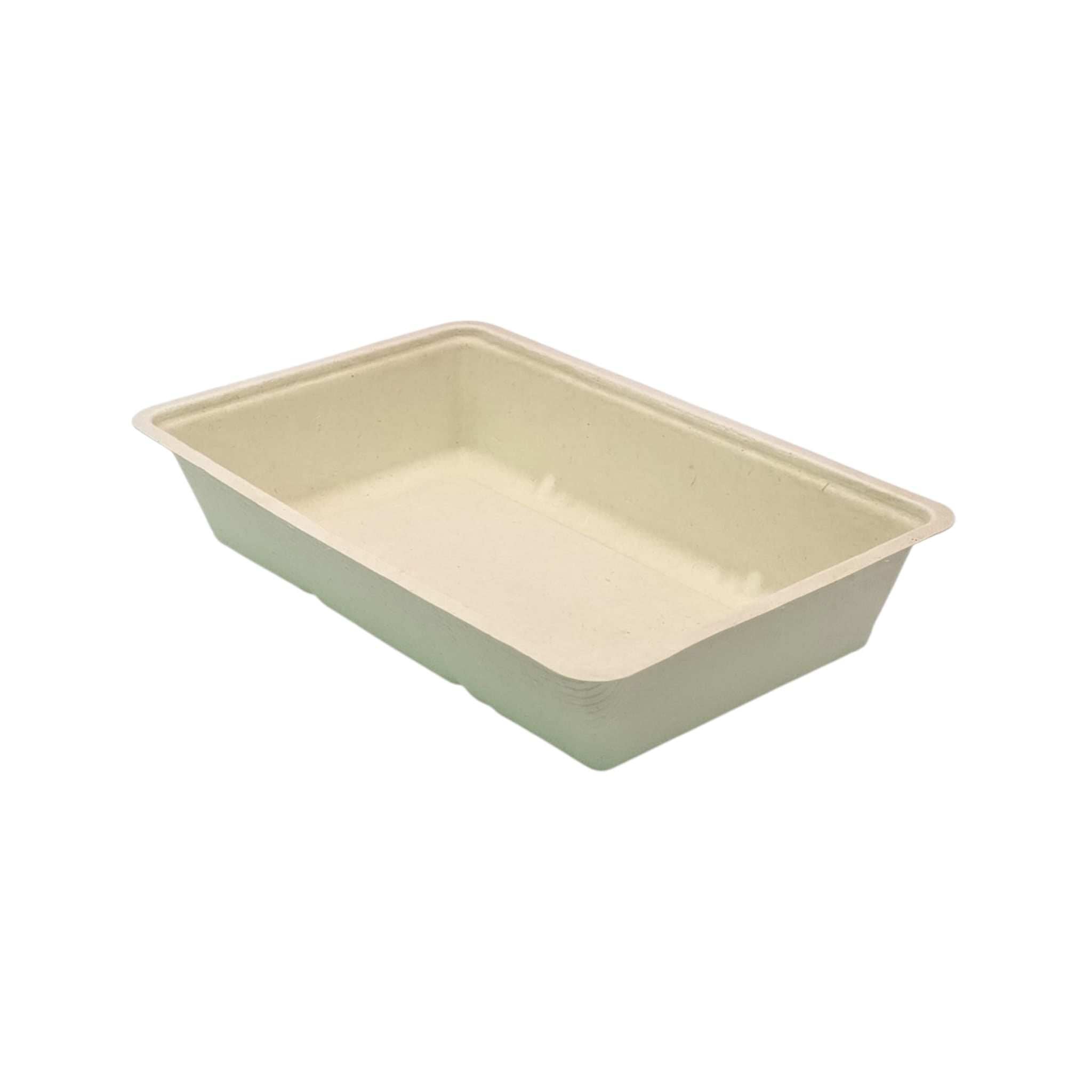Stack of 500x Frietbakjes A14 biodegradable sugarcane fiber food trays