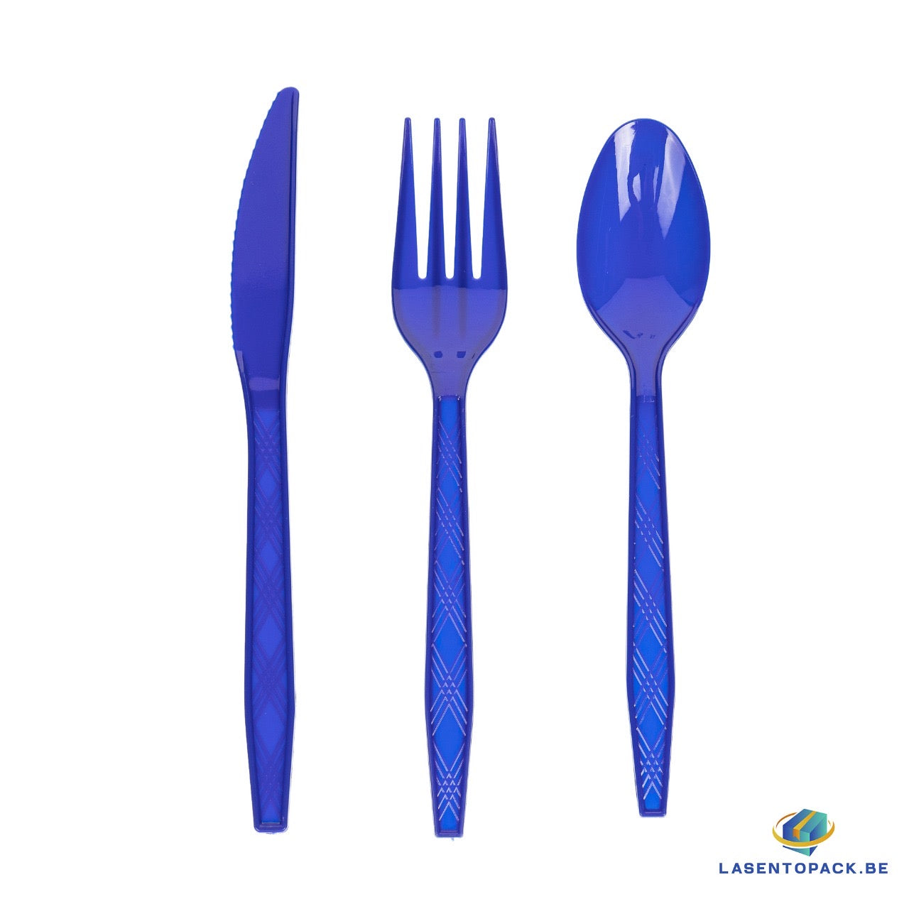 24x Herbruikbare Mes 170mm PP Blauw