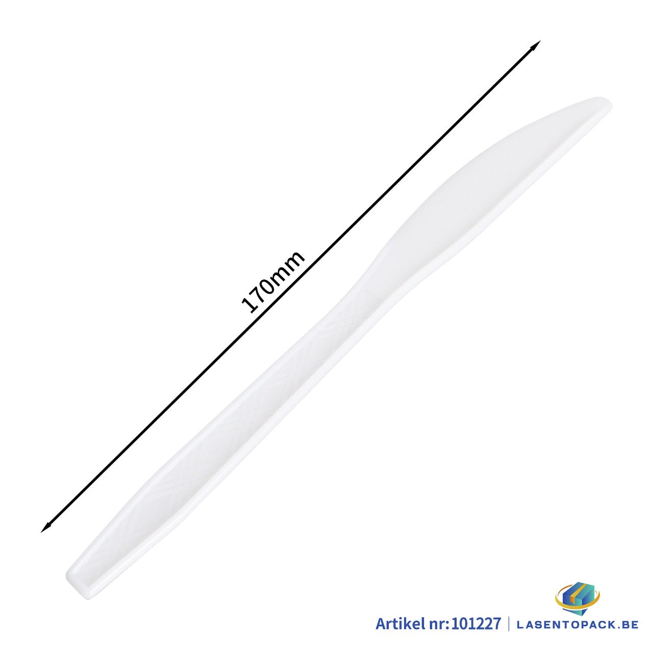 24x Herbruikbare Mes 170mm PP Wit