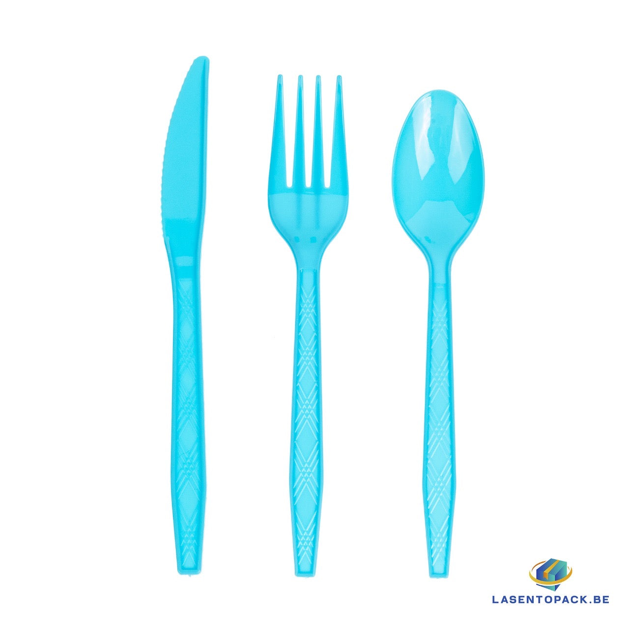 24x Herbruikbare Mes 170mm PP Licht Blauw