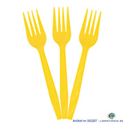 24x Herbruikbare Vork 160mm PP Geel