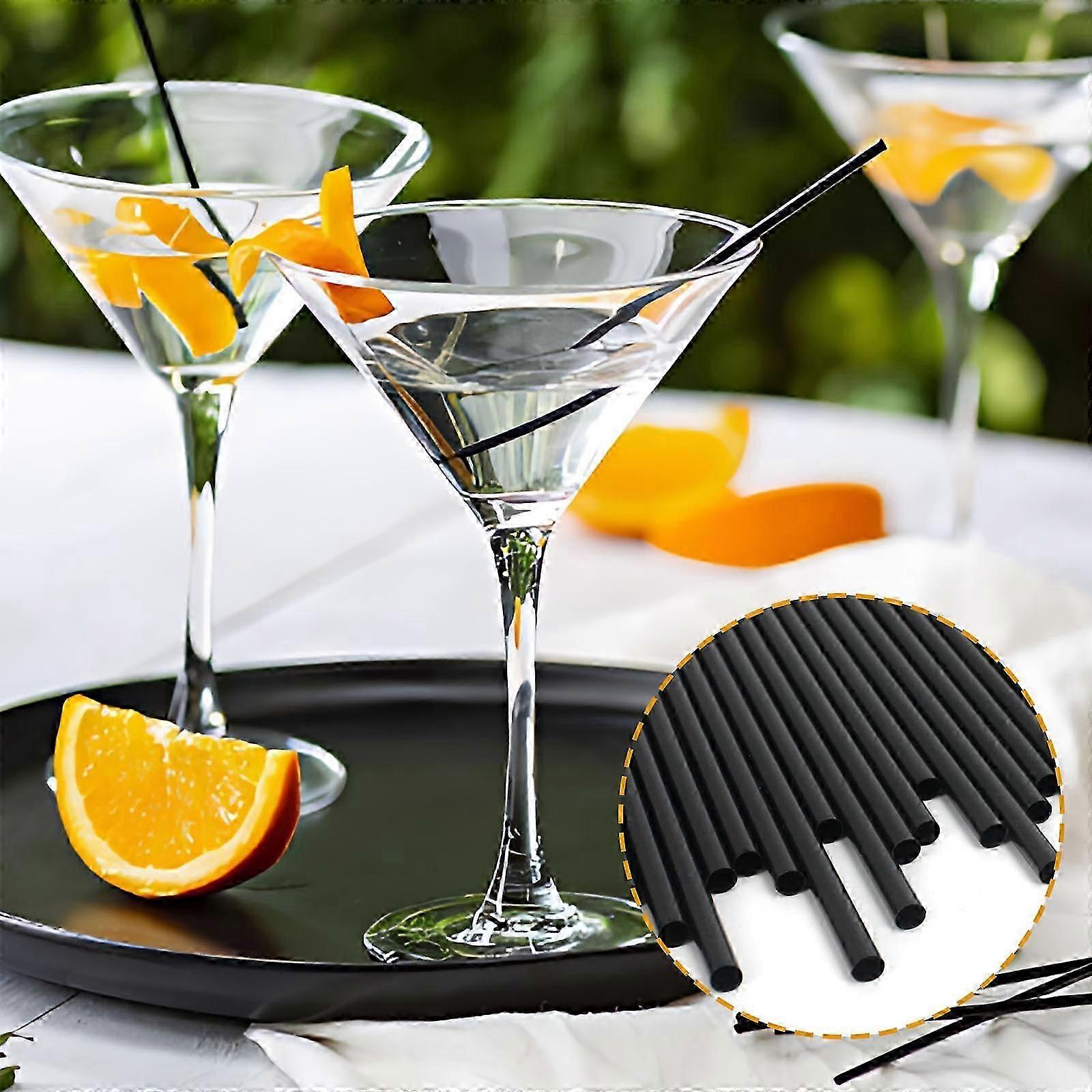 Herbruikbare Cocktail Rietjes recht 16 cm x 6mm PP – Duurzaam en Sterk Zwart 10.000 stuks
