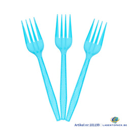 24x Herbruikbare Vork 160mm PP Licht Blauw