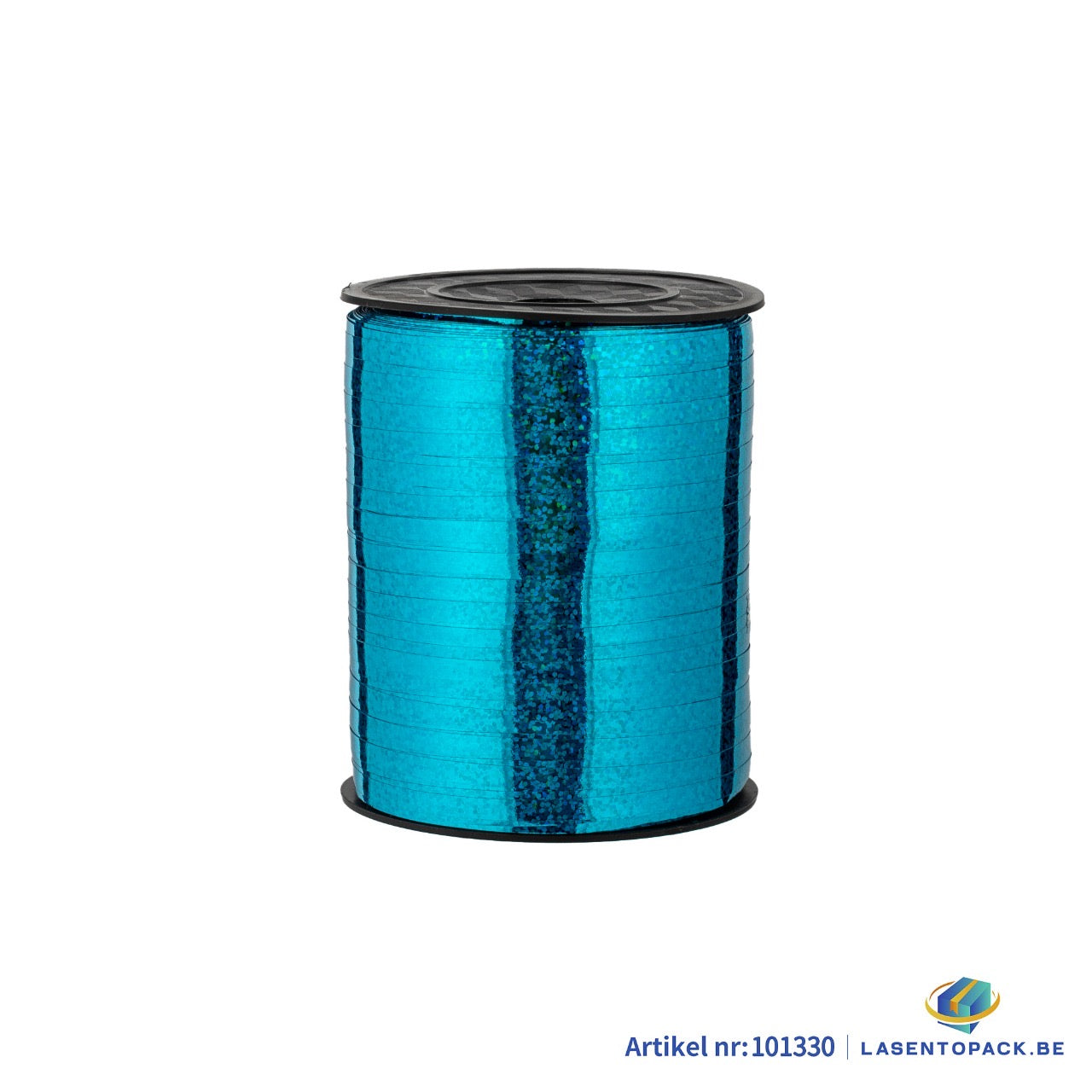 Krullint 5 mm x 500 m – Metallic Turquoise Blauw met Holografische Glans
