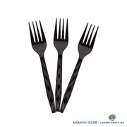 24x Herbruikbare Vork 160mm PP Zwart