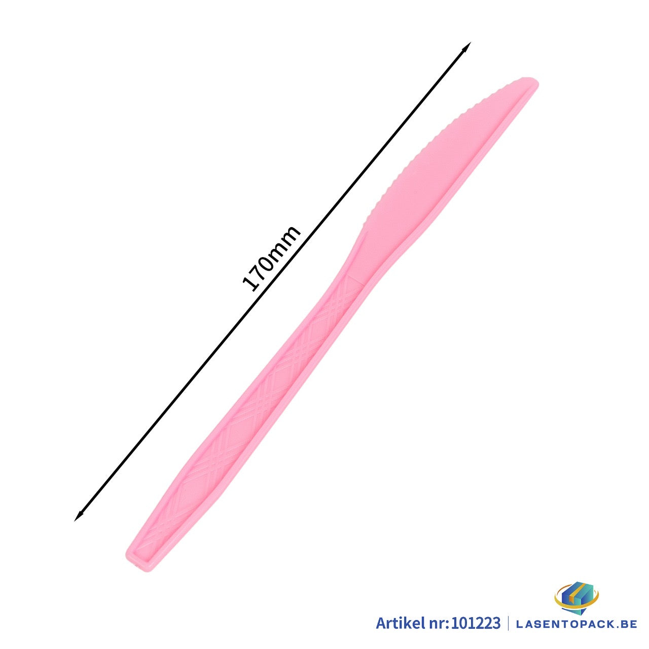 24x Herbruikbare Mes 170mm PP Roze