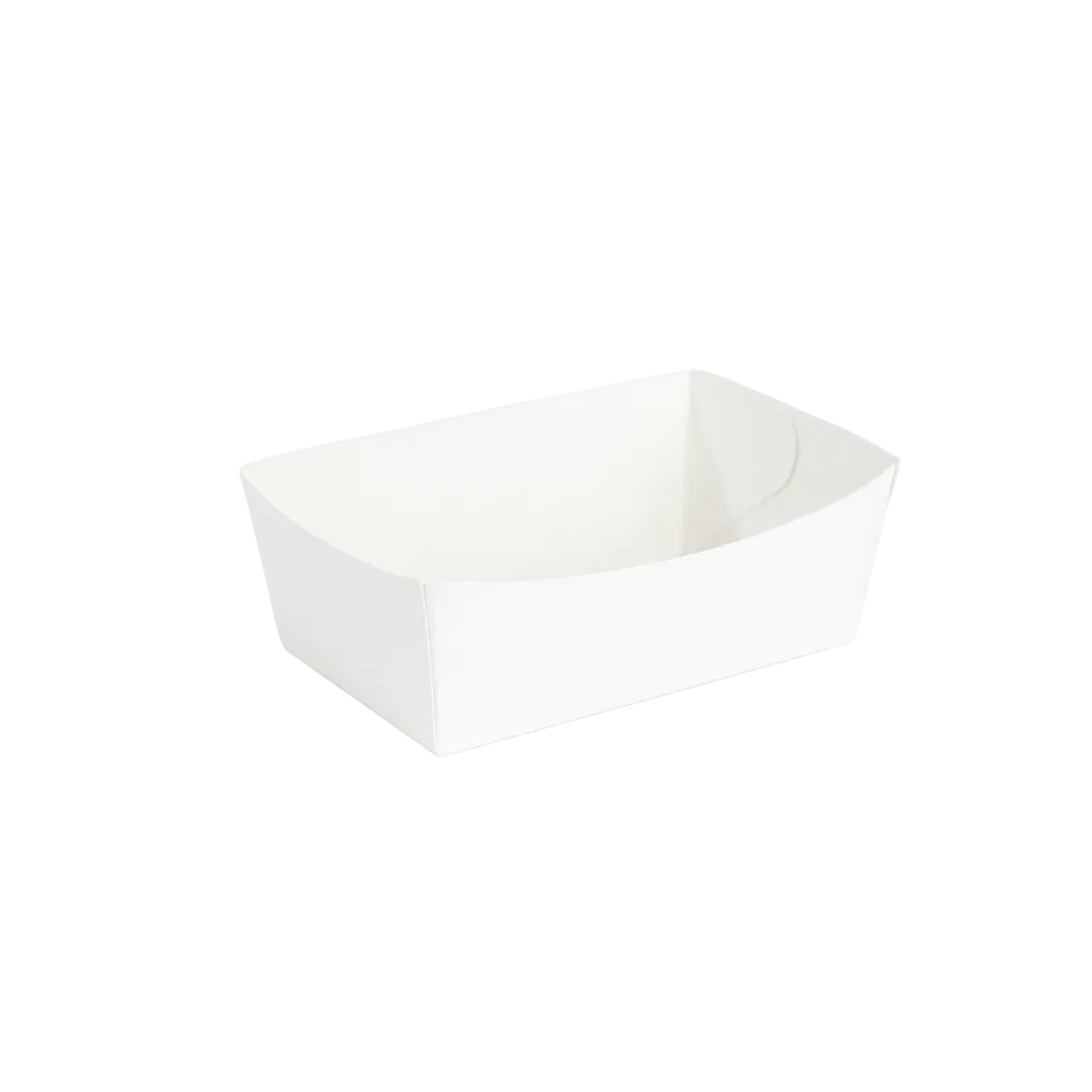 500 witte kartonnen frietbakjes 380ml 12x7x4,5cm stapelbaar voor snacks en friet