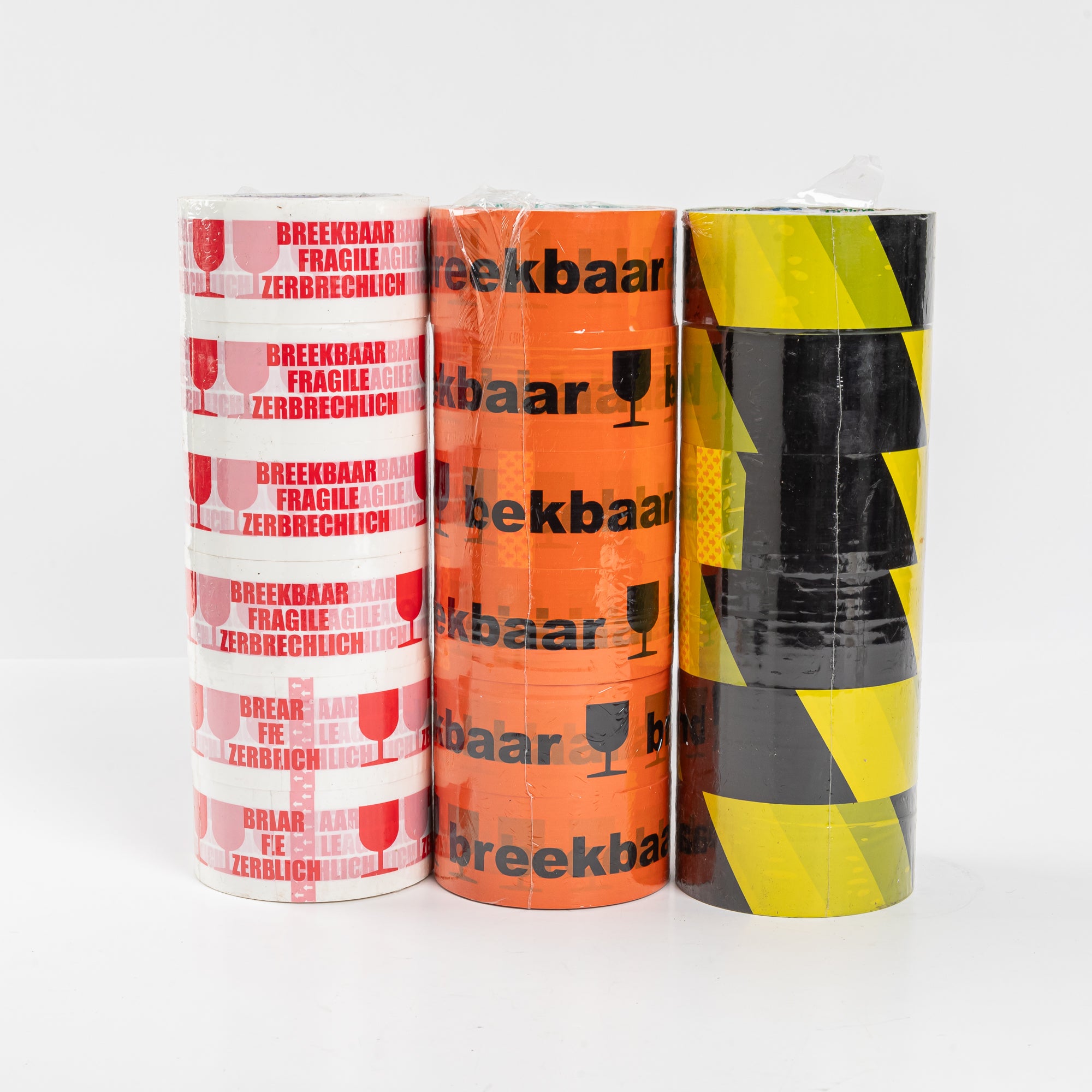 6x Verpakkingstape Breekbaar / Fragile 48mm x 66m Oranje